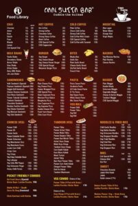 Chai sutta bar menu